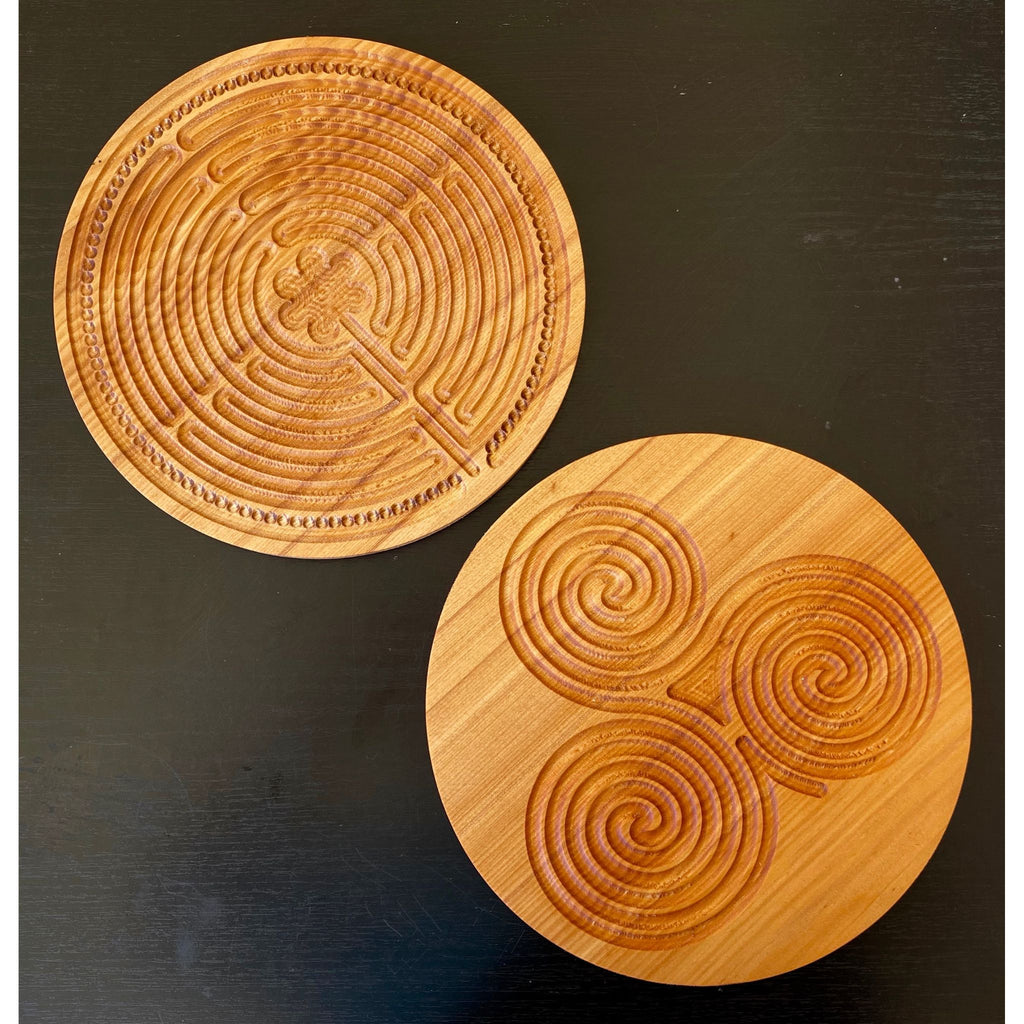 Double sided Chartres and Triple Spiral Labyrinth